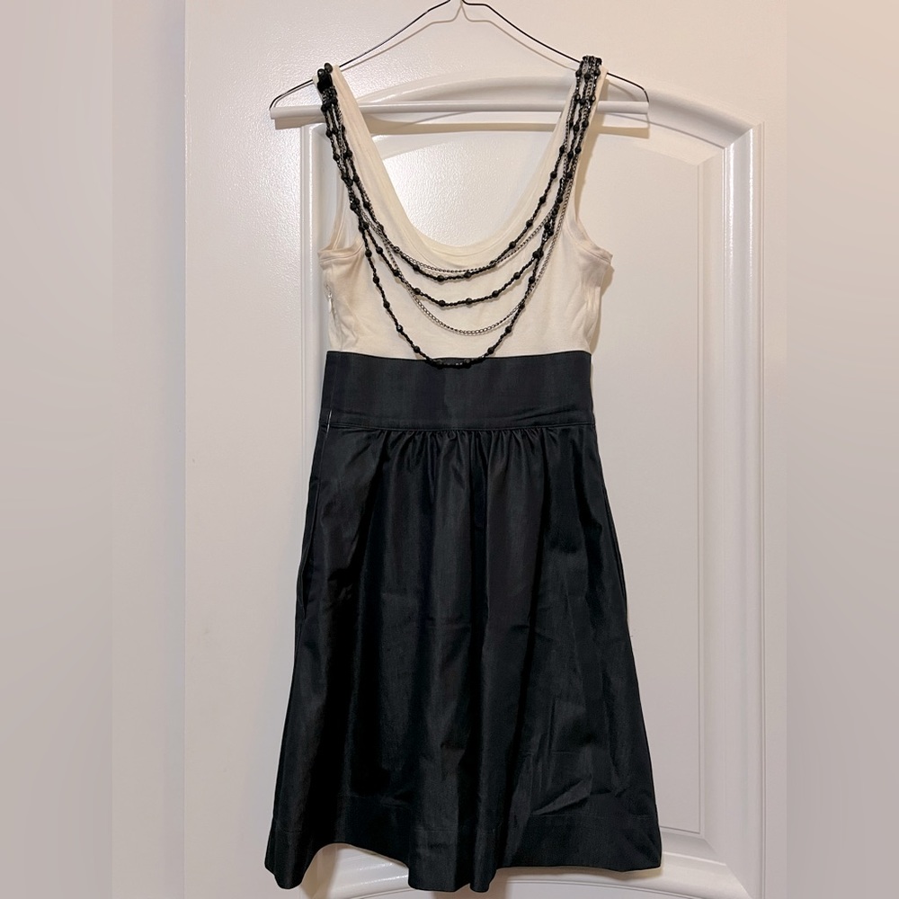 Express dress, size XS with white top and dark denim colored skirt.